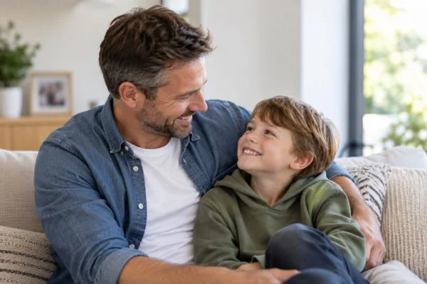 father and child happy - child maintenance mediation Basingstoke